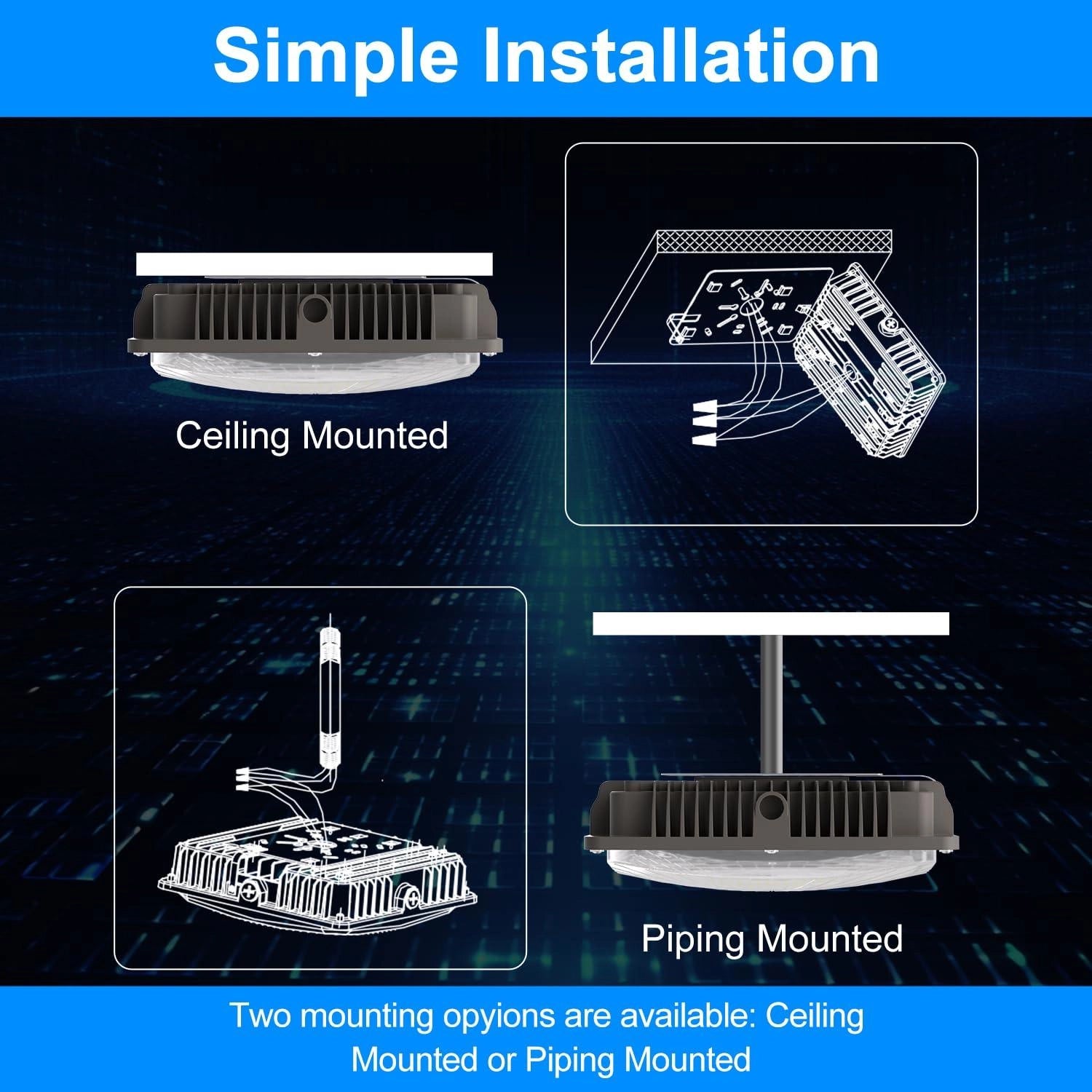 G GJIA 120W LED Canopy Gas Station Parking Garage Light 18,000LM - G GJIA®