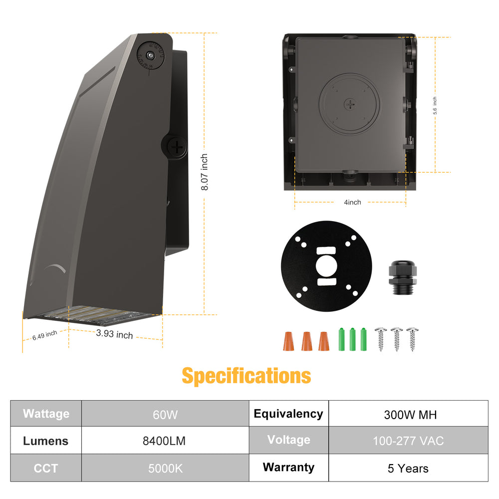 G GJIA Adjustable Full Cutoff Outdoor Wall Light 5000K - G GJIA®