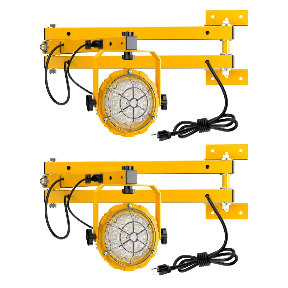 G GJIA LED Loading Dock Lights 30W-50W with Swing Double Arm, B2 Round Series