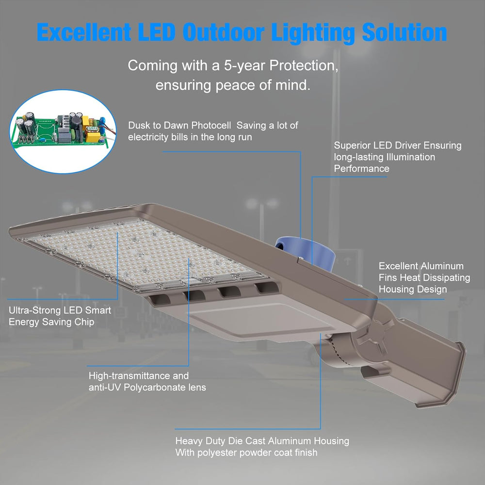 G GJIA LED Parking Lot Lights with Slip Fitters, Dusk-to-Dawn - G GJIA®