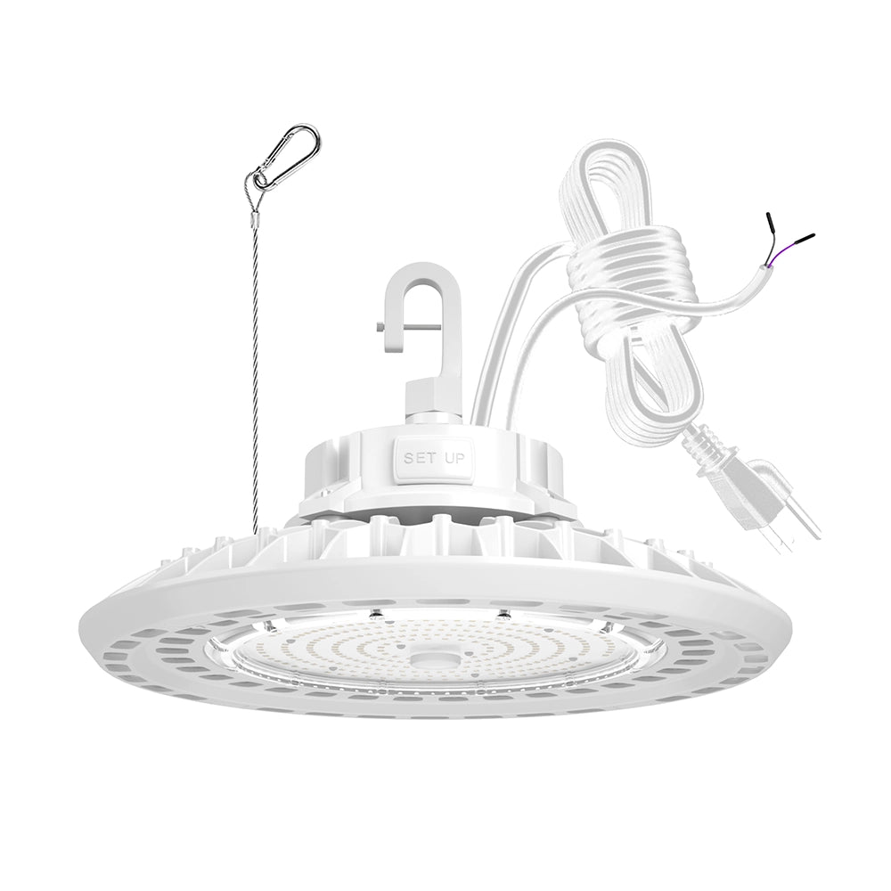 High Bay LED Lights White Series 0-10V Dimmable, 5' Cable with US Plug - G GJIA®