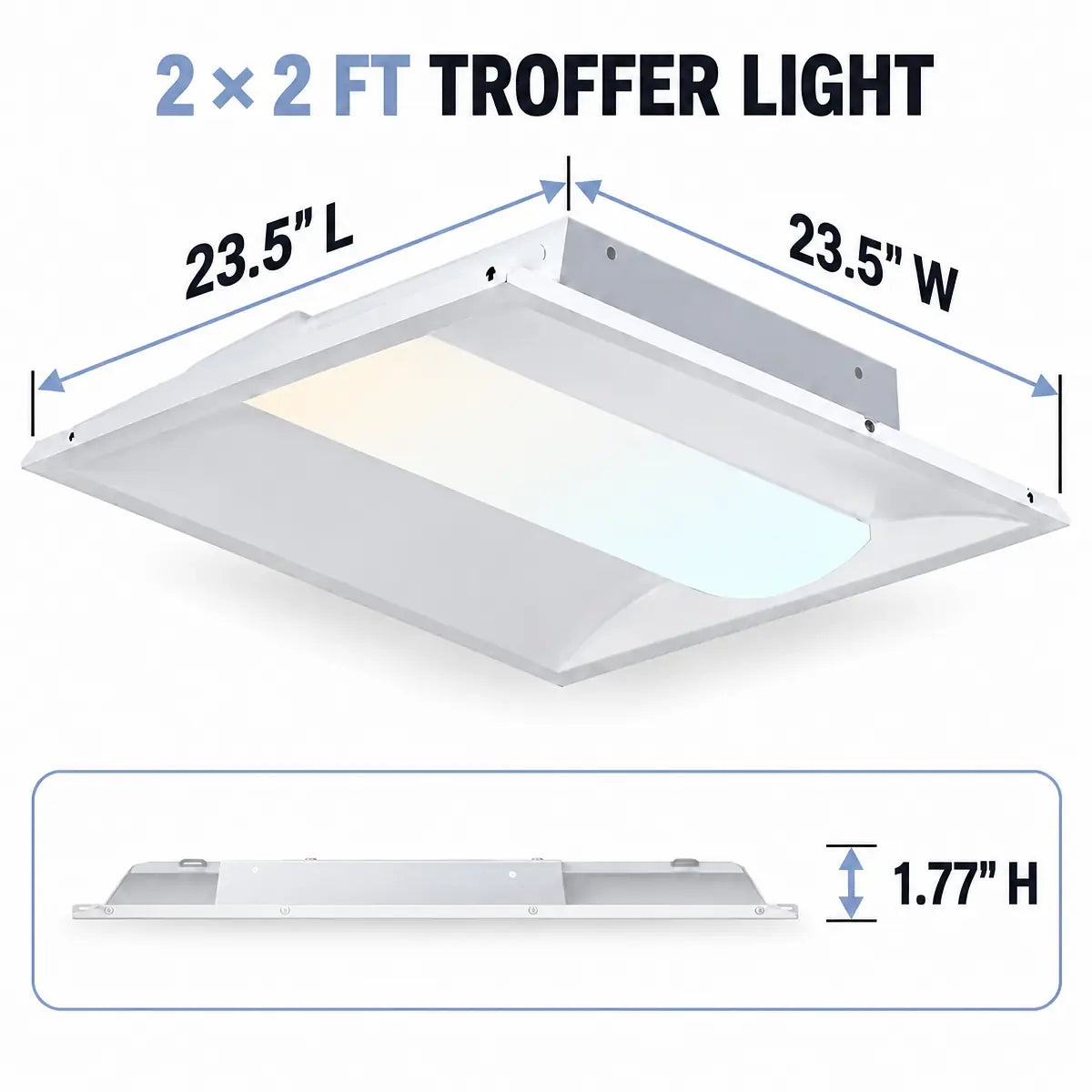 G GJIA 2FTx2FT LED Troffer Light, 5CCT Switch LED Drop in Ceiling Light