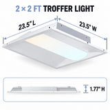 G GJIA 2FTx2FT LED Troffer Light, 5CCT Switch LED Drop in Ceiling Light