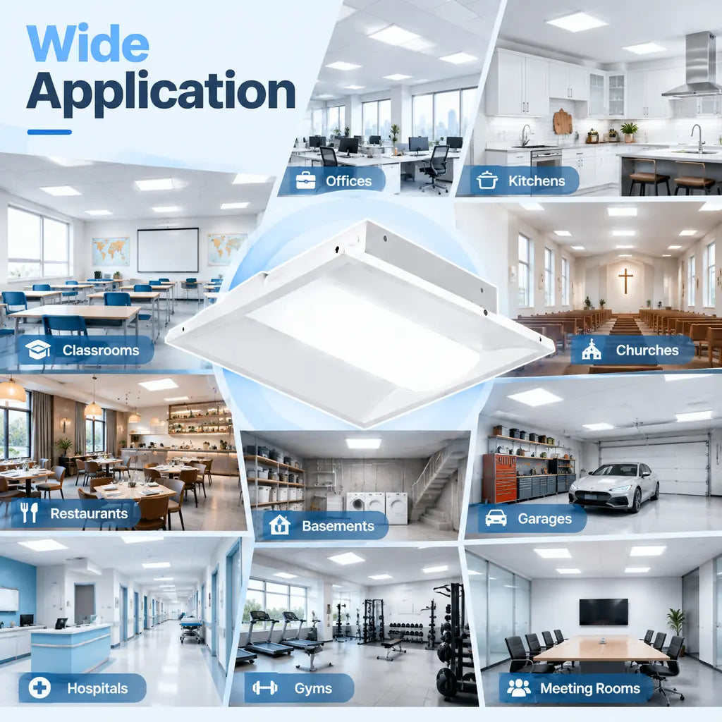 G GJIA 2FTx2FT LED Troffer Light, 5CCT Switch LED Drop in Ceiling Light