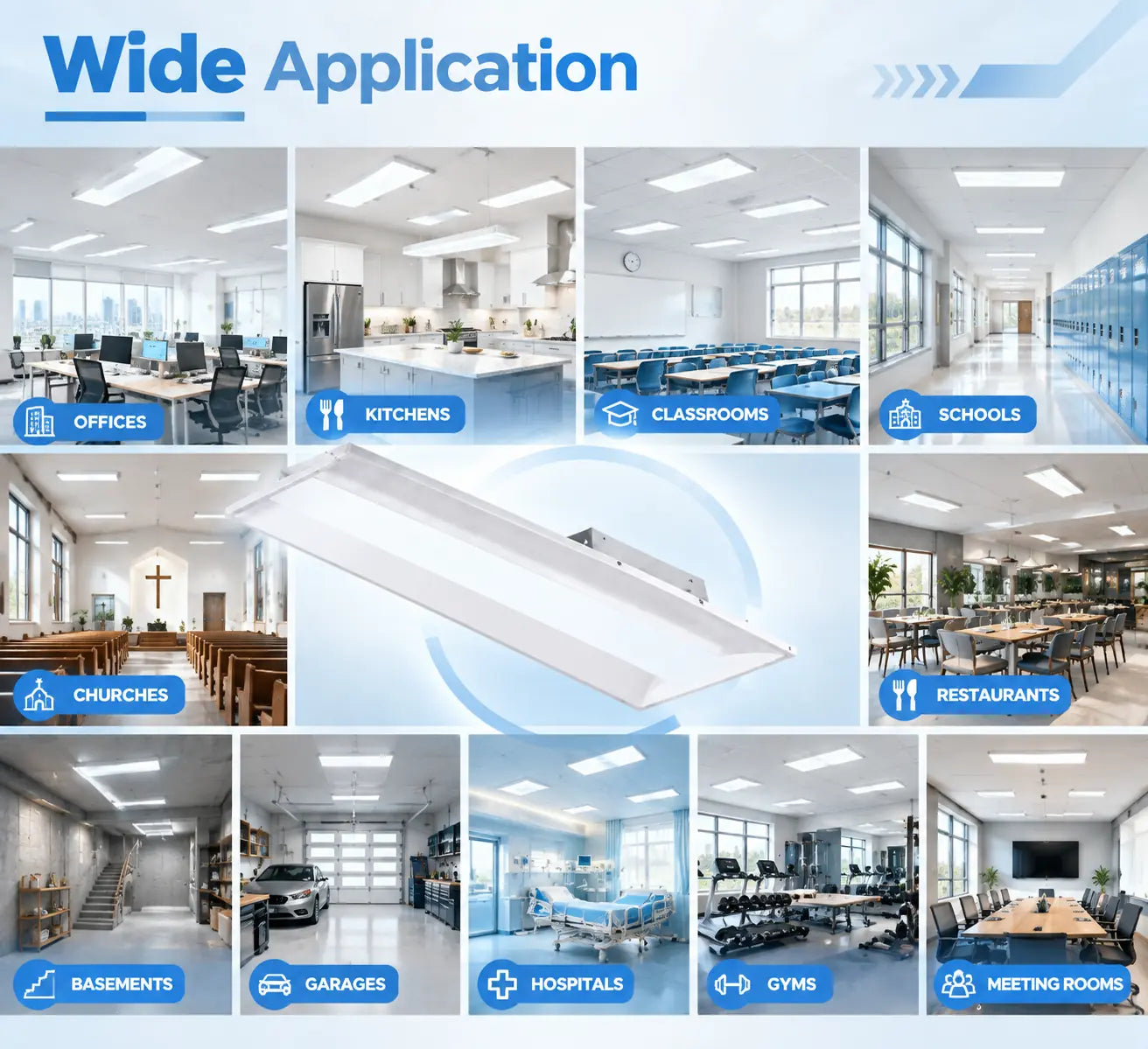 G GJIA 2FTx4FT LED Troffer Light, 5CCT Switch LED Drop in Ceiling Light