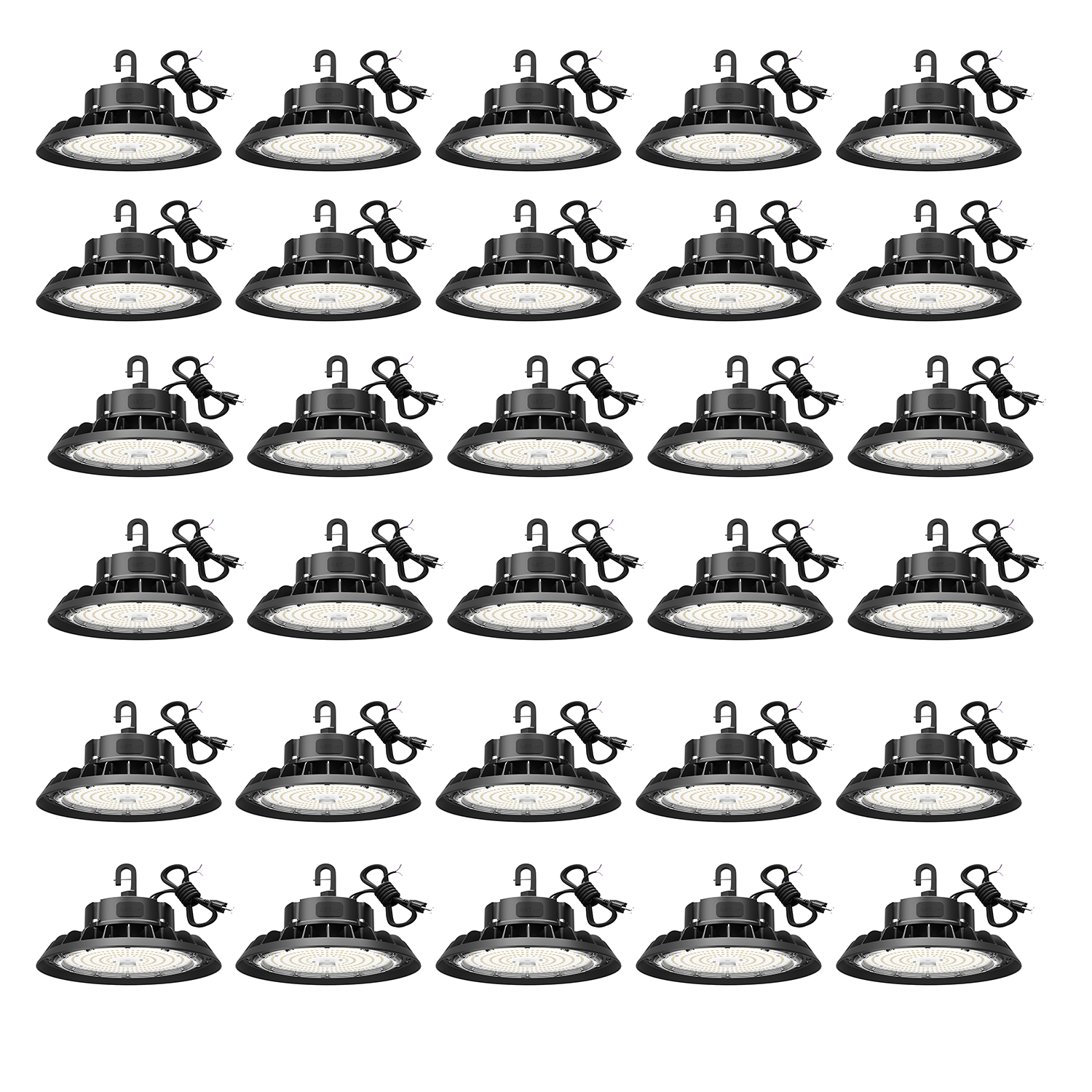 LED High Bay Lights 300W 45,000LM Adjustable Series 0-10V Dimmable, 5' Cable with US Plug