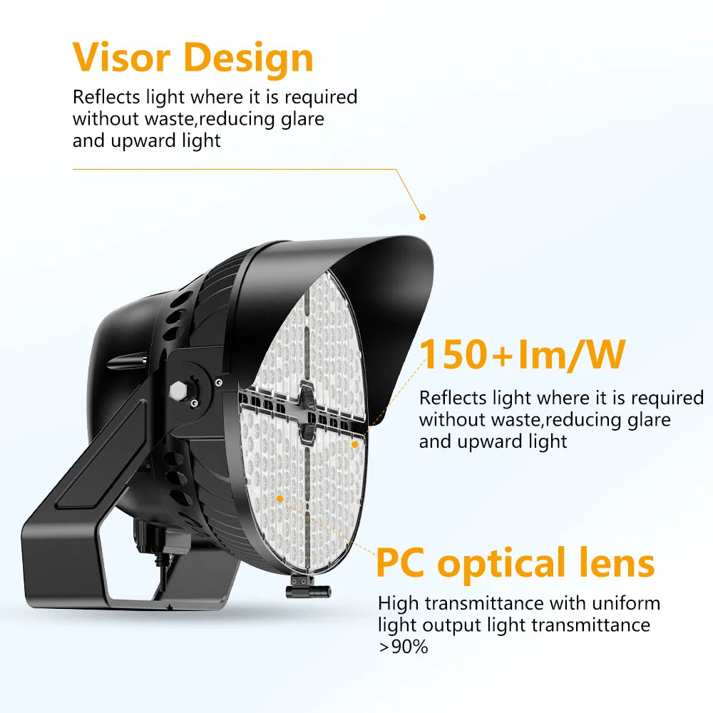 Led Outdoor Round Stadium Light 500W Flood Lighting 70,000LM 347-480V