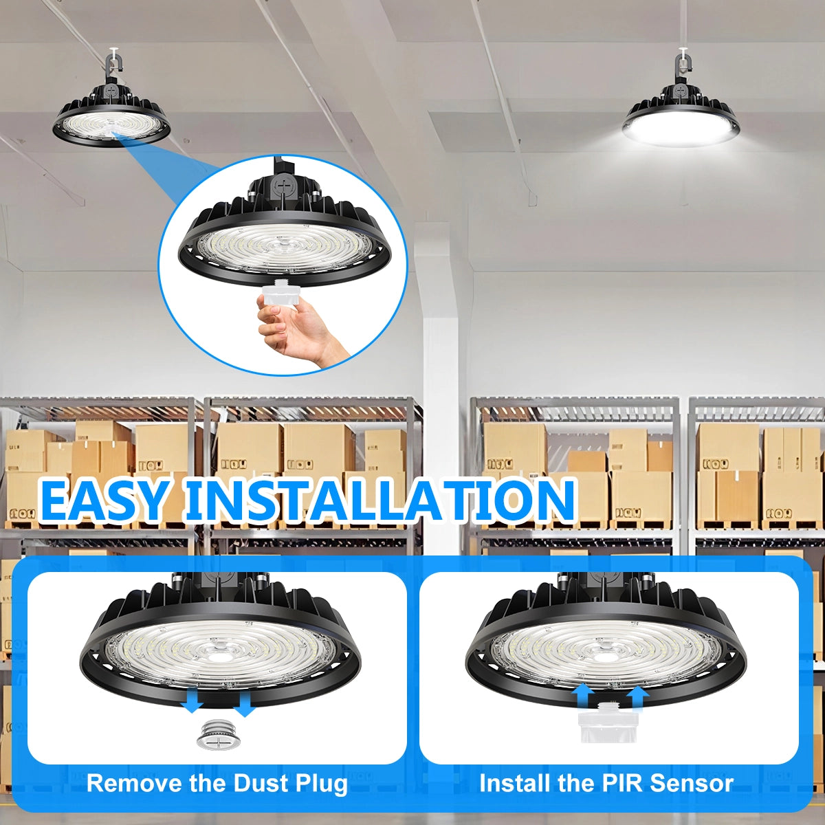 LED High Bay Light 240W 36,000LM Adjustable Wattage 3000-5000K CCT