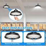 GGJIA LED High Bay Light 100W With PIR Motion Adjustable Seires