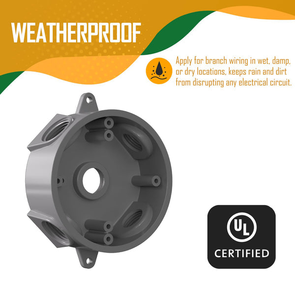 Weatherproof Round Electrical Outlet Box