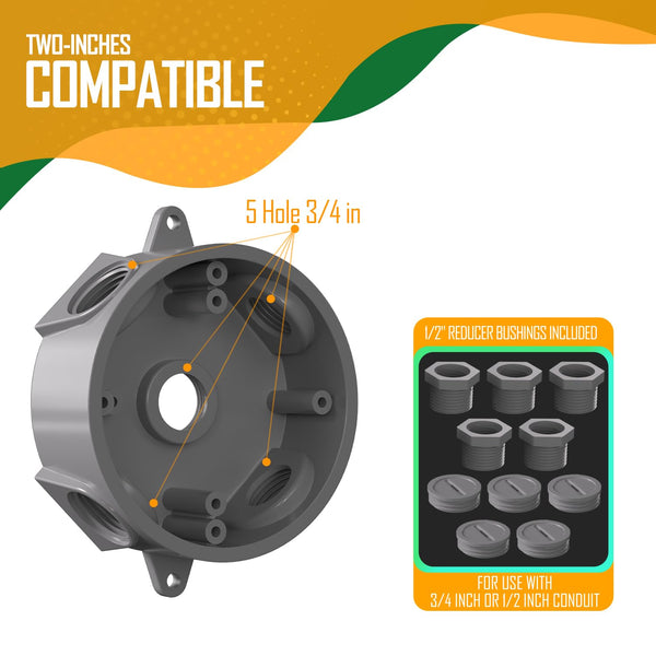 Weatherproof Round Electrical Outlet Box