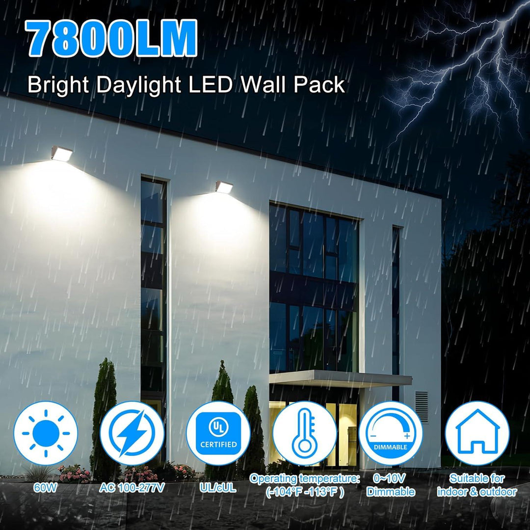 G GJIA® 120W LED Wall Pack Light Dusk-to-Dawn automatic switch - G GJIA®