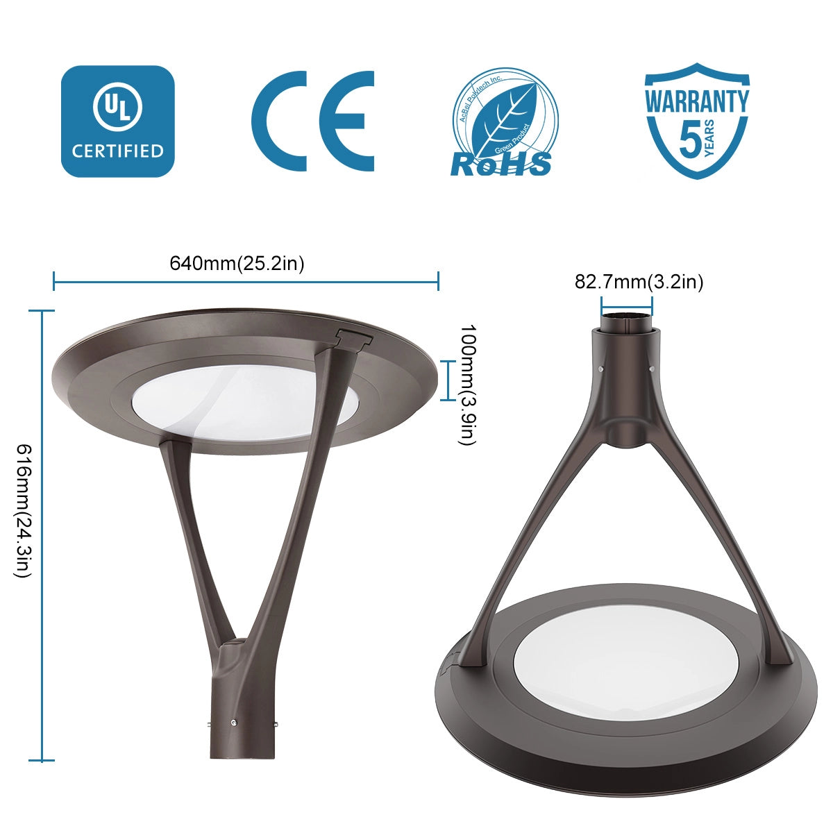 Led Outdoor Garden Pathway Light 130W 17,200LM - Adjustable Watt CCT