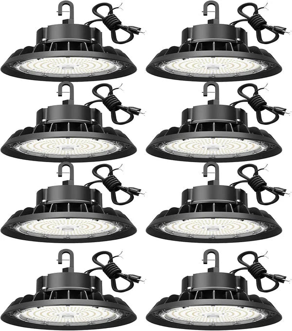 LED High Bay Lights 100W 14,000LM Adjustable Series 0-10V Dimmable, 5' Cable with US Plug