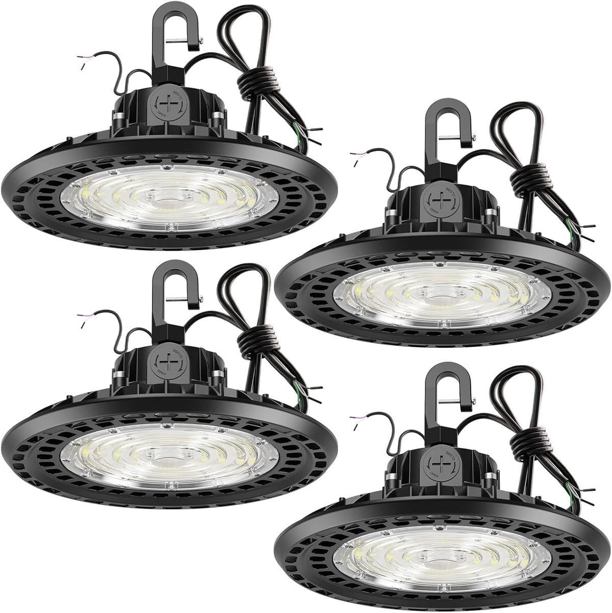 LED High Bay Lights 200W 30,000LM HB Series 0-10V Dimmable, 5' Cable with US Plug