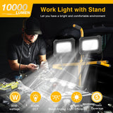 100W*2 LED Tripod Lights 25,000LM  LED Work Light 2 Head Portable Work Lights on Stand
