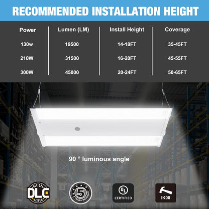 G GJIA® 130W LED Linear High Bay Shop Light  4 Pack