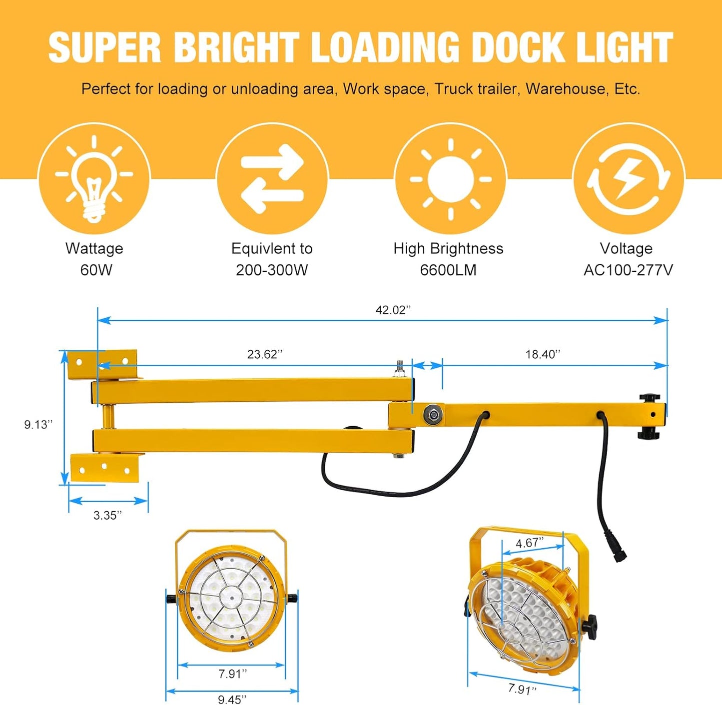 G GJIA 60W LED Dock Lights (2 Pack)