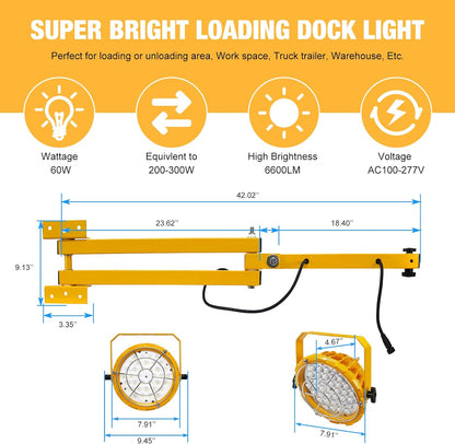 G GJIA 60W LED Dock Lights (2 Pack)