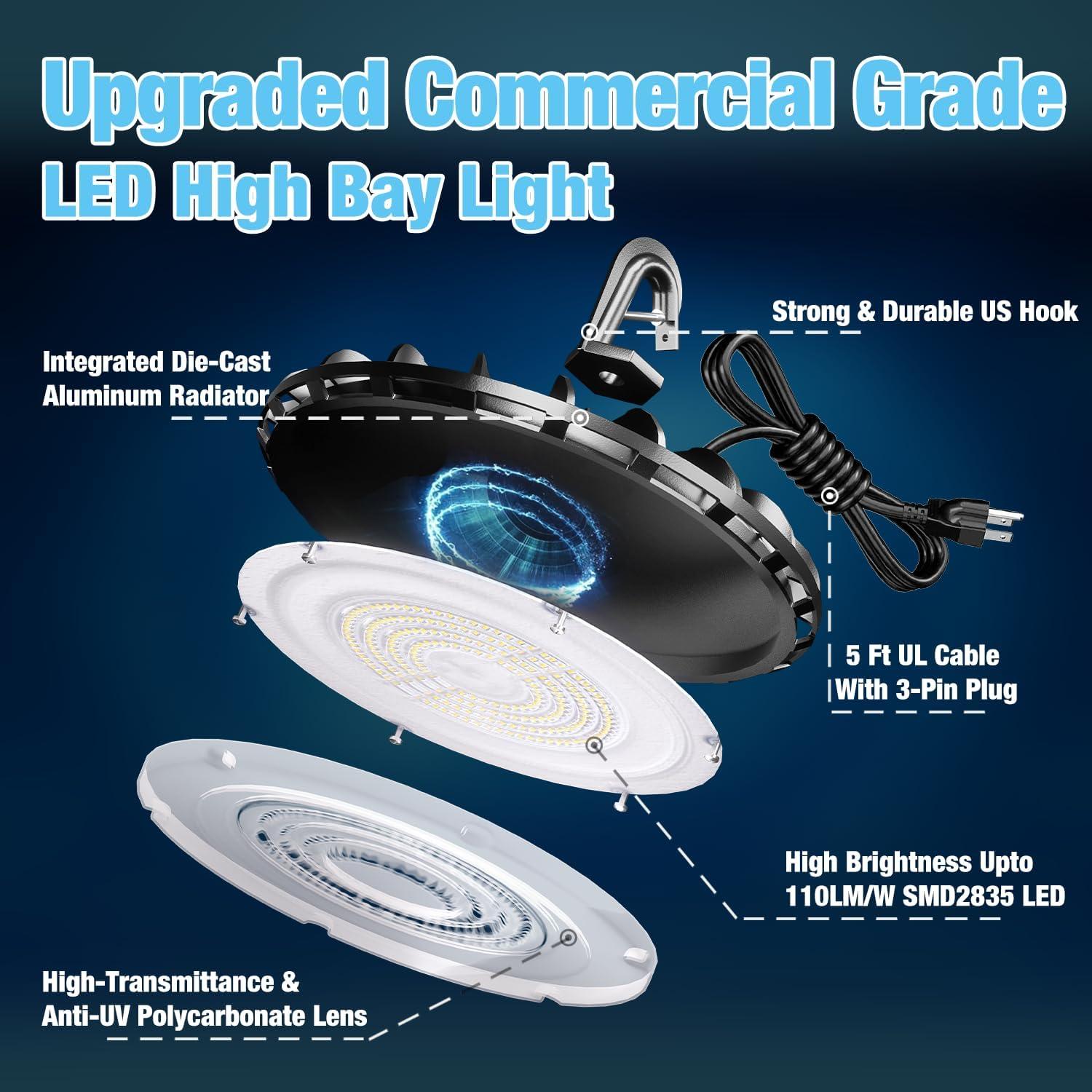 G GJIA® 100W AC120V UFO LED High Bay Lights (1 Pack) - G GJIA® G GJIA®