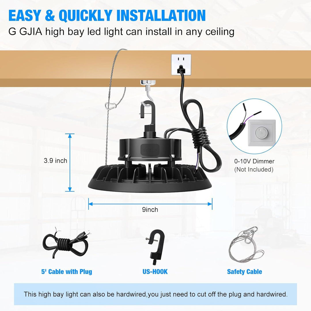 G GJIA® 100W AC100~277V Adjustable LED High Bay Lights (2 Pack) - G GJIA®