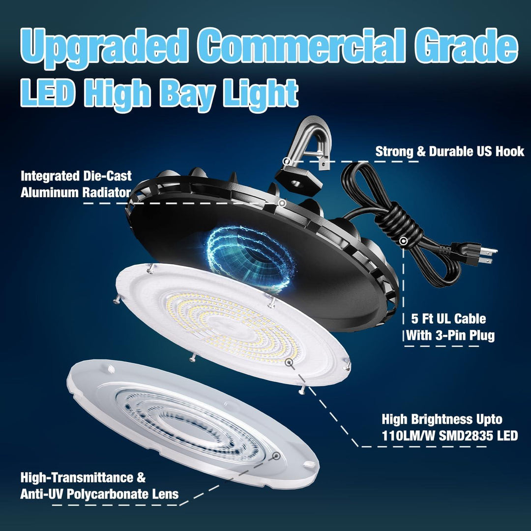 G GJIA® 100W AC120V UFO LED High Bay Lights (1 Pack) - G GJIA®