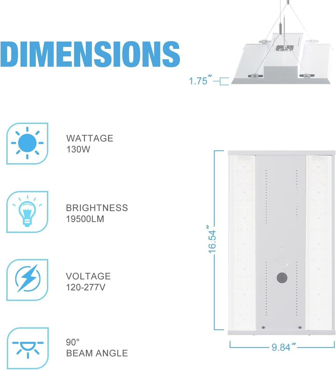 G GJIA® 130W LED Linear High Bay Shop Light 4 Pack - G GJIA®