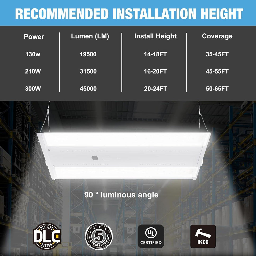 G GJIA® 130W LED Linear High Bay Shop Light 4 Pack - G GJIA®