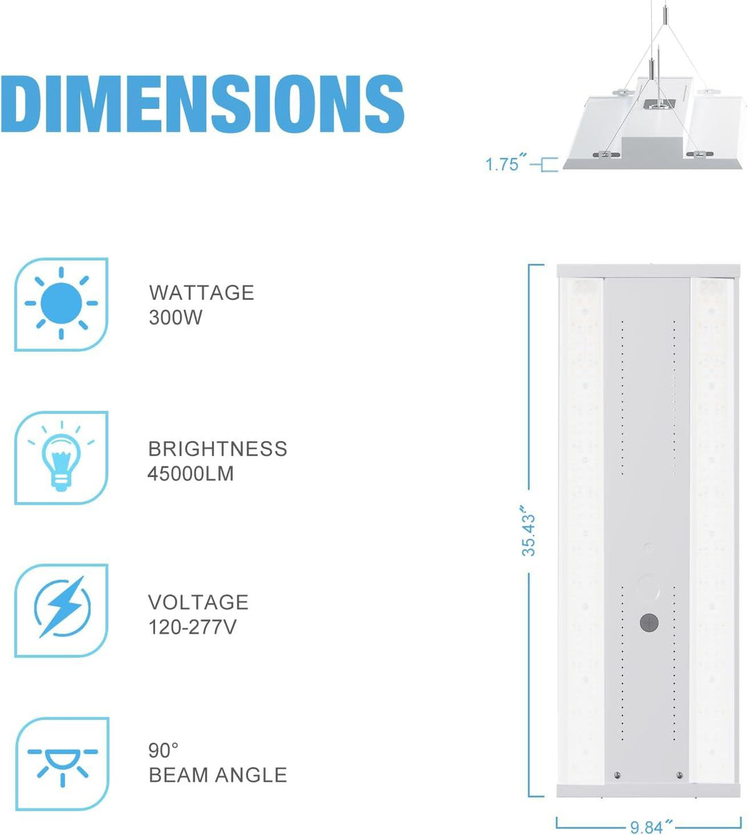 G GJIA® 300W LED Linear High Bay Light 4-Pack - G GJIA®