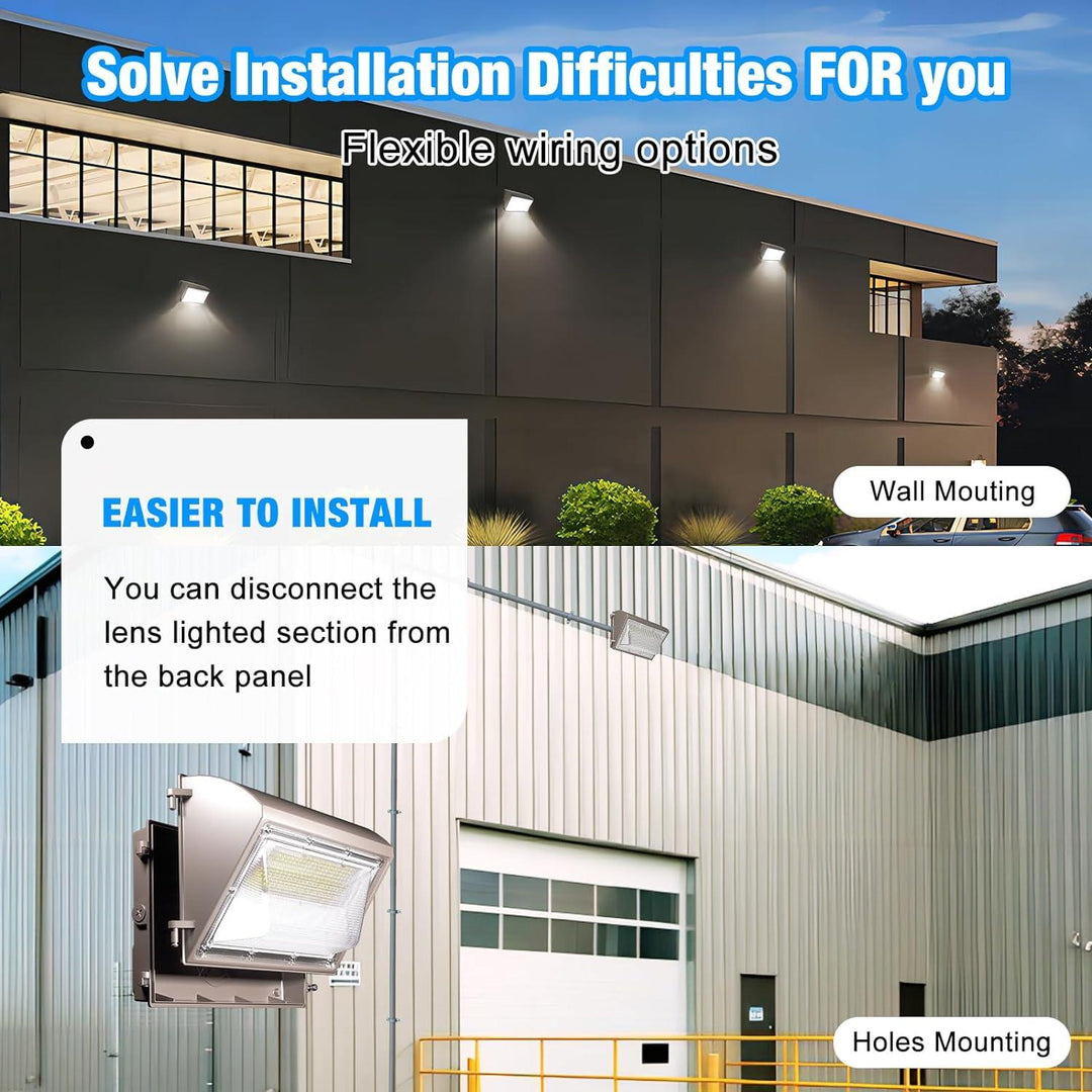 G GJIA® LED Wall Pack Light: Dusk-to-Dawn Photocell Feature - G GJIA®